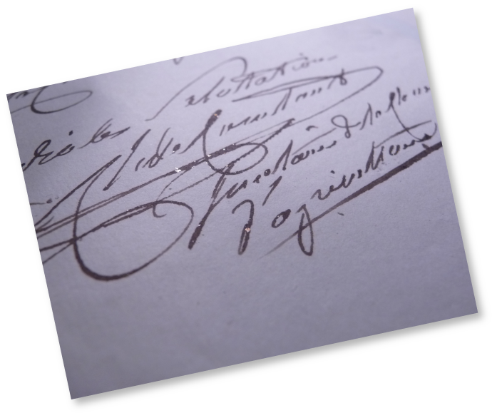 Signature de Charles de Constant au bas d'un courrier adressé à la Société des arts (vers 1820) - Archives Société des arts de Genève